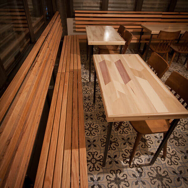 Indoor Cafe Seating Benches